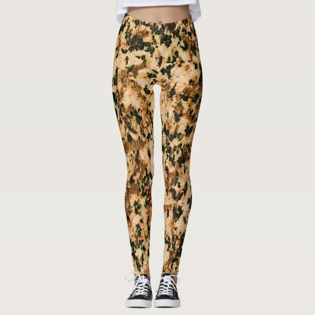 Beige Brun & Svarta Leggings (Framsida)