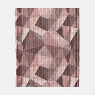 Beige, brun texturerad polygonal fleecefilt