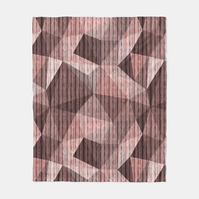 Beige, brun texturerad polygonal fleecefilt (Framsidan)