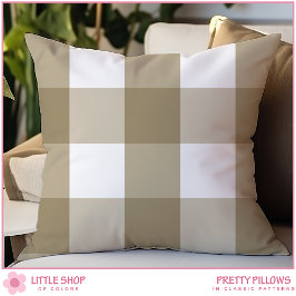 Beige Buffalo Check Kudde