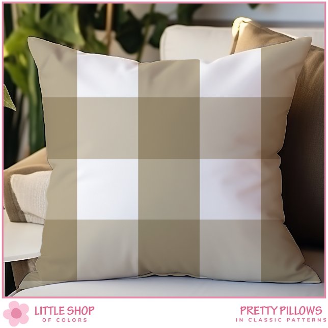 Beige Buffalo Check Kudde (Skapare uppladdad)