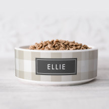 Beige Buffalo Check Namn Monogram