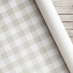Beige Buffalo-kontrolljul Presentpapper<br><div class="desc">designad julomslutning i anpassningsbar papper med modern boskapshus stil beige buffalo check i mönster.</div>