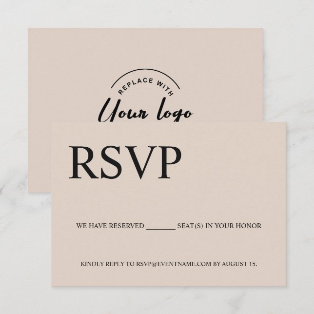 Beige Business event Logotyp Reserverade platser OSA Kort (Fram/baksida)