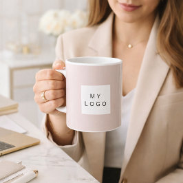 Beige Business logotyp Kaffemugg
