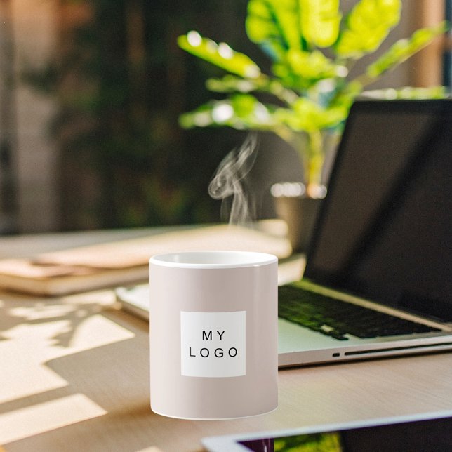 Beige Business logotyp Kaffemugg (Skapare uppladdad)