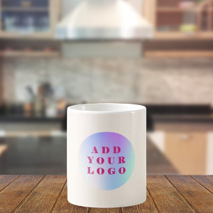 Beige business logotyp modern kaffemugg
