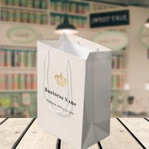 Beige business royal krona papprare shopping bag