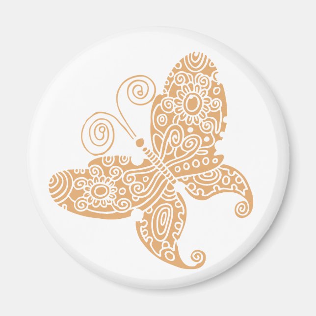 Beige Butterfly Magnet (Framsidan)