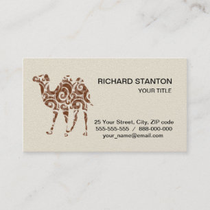 Beige camel visitkort