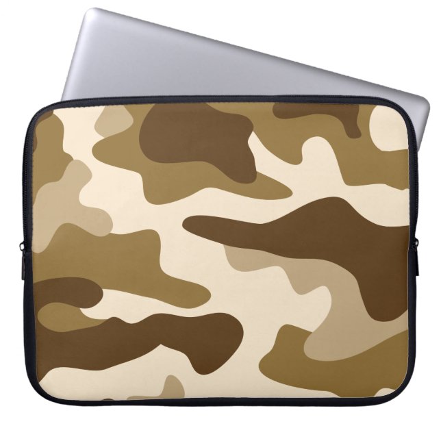 Beige camouflage mönster laptop fodral (Framsidan)