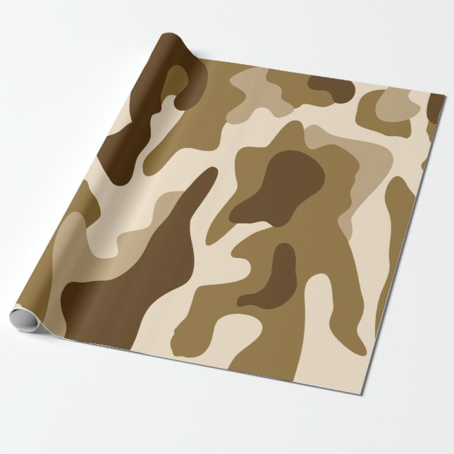 Beige camouflage mönster presentpapper (Utrullad)