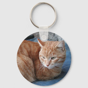 Beige Cat Nyckelring