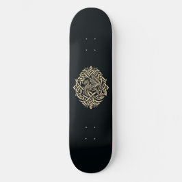 Beige Celtic Dragon Mini Skateboard Bräda 18,5 Cm