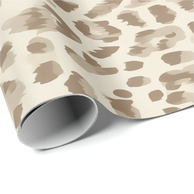 Beige cheetahtryck inpapperspapper presentpapper (Rullad Hörn)