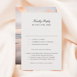 Beige Classic Calligraphy Photo Bröllop OSA Kort