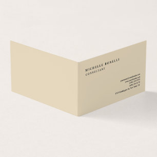 Beige Classical Plain Professionell Visitkort