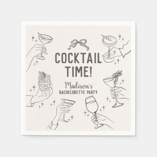 Beige Cocktailfest Retro Möhippa Pappersservett