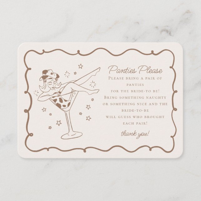 Beige Cocktails och Cowgirl Panties. Tilläggskort (Framsida)