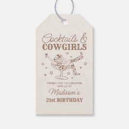 Beige Cocktails och Cowgirl Rodeo Birthday Favor Presentetikett