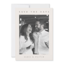 Beige Cream Boho Photo Save Date