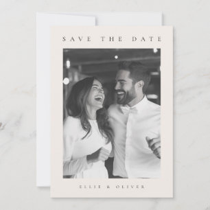 Beige Cream Boho Photo Save Date Inbjudningar