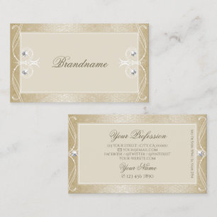 Beige Cream Mosaic-Gnistran judar Ornate Ornaments Visitkort