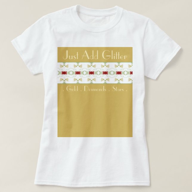 Beige Cream och Guld T Shirt (Design framsida)