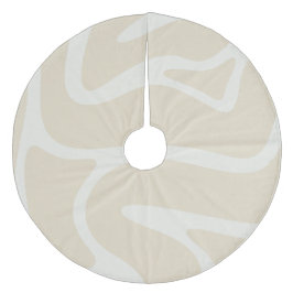 Beige Cream Simple Organic Pattern Julgransmatta Fleece