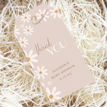 Beige Daisy Baby Shower Blommig Tacksamhet