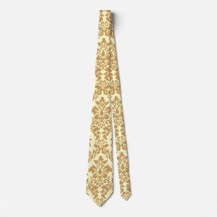 Beige Damask Tie Slips