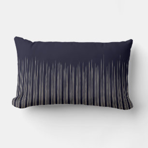 Beige/Deep Blue Snyggt Rand Mönster Lumbarkudde