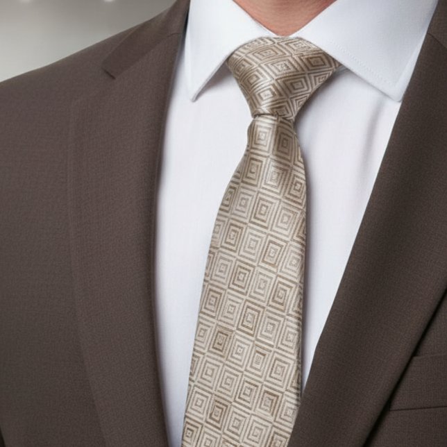 Beige diamantgeometriskt mönster slips (Skapare uppladdad)