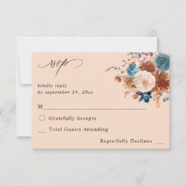 Beige & Dusty Blue Blommigt no Meal OSA 2 - Beige Kort