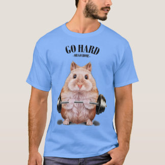 Beige Dwarf Hamster Muscle Training Weightlyftning T Shirt