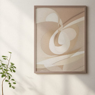 Beige Dynamic Abstrakt Forms Poster