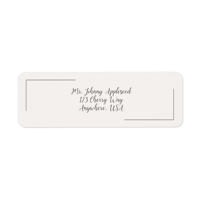 Beige Elegance Address Labels Returadress Etikett (Framsidan)