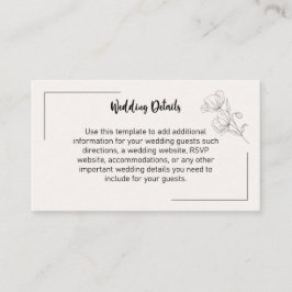 Beige Elegance Enclosure Cards Tilläggskort
