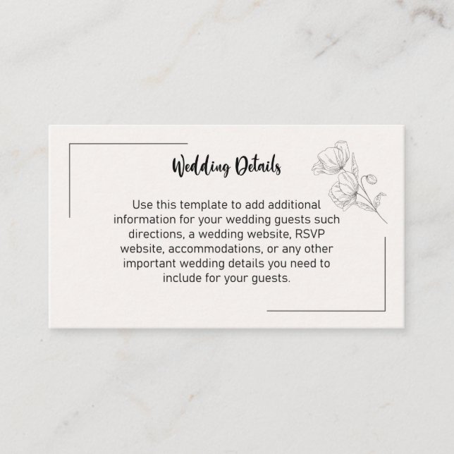 Beige Elegance Enclosure Cards Tilläggskort (Framsida)