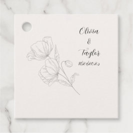 Beige Elegance Wedding Favor Tags Gåvor Etiketter