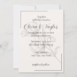 Beige Elegance Wedding Invitations v2 Inbjudningar