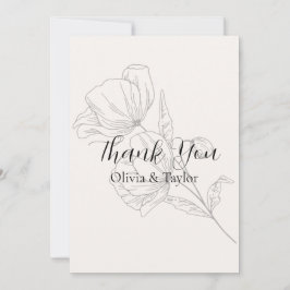 Beige Elegance Wedding Thank You Cards Tack Kort