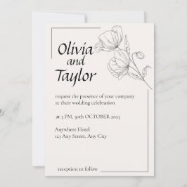Beige Elegans  Inbjudningar