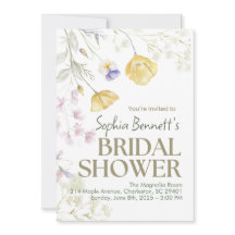 Beige Elegant Blommigt Inbjudningskort för möhippa