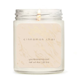 Beige Elegant Candle Cosmetic Sticker Label Fyrkantigt Klistermärke