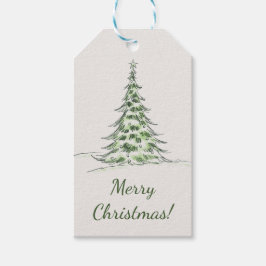 Beige Elegant God Jul Presentmärke Presentetikett