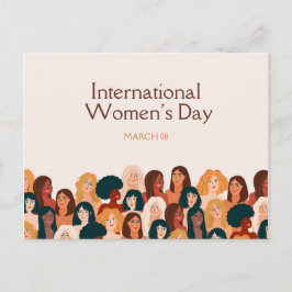 Beige Elegant Internationell kvinnodagen 2025 Vykort