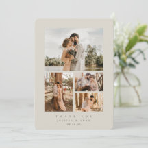 Beige Elegant Minimal 4 Photo Bröllop Flat