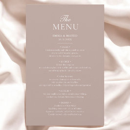 Beige Elegant Minimalist Bröllop Menu