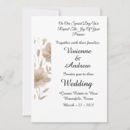 Beige Elegant Modern bröllopsinbjudan Inbjudningar